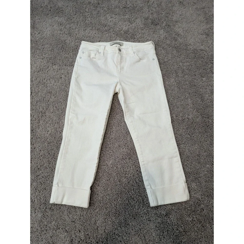 Liverpool Jeans Womens 30W Denim White Cropped‎ Casual